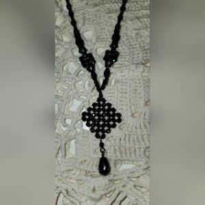 Elegant Black Beaded Necklace